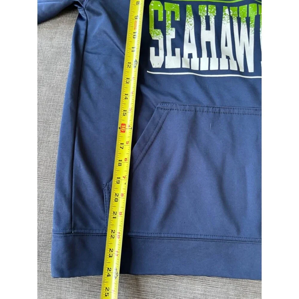 Seattle Seahawks NFL Youth Navy Blue Pullover Fleece Hoodie - Size youth L